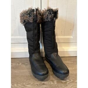 Lands End Women’s Black Winter Boots Powder Run Knee High Insulated - Size 11B‎